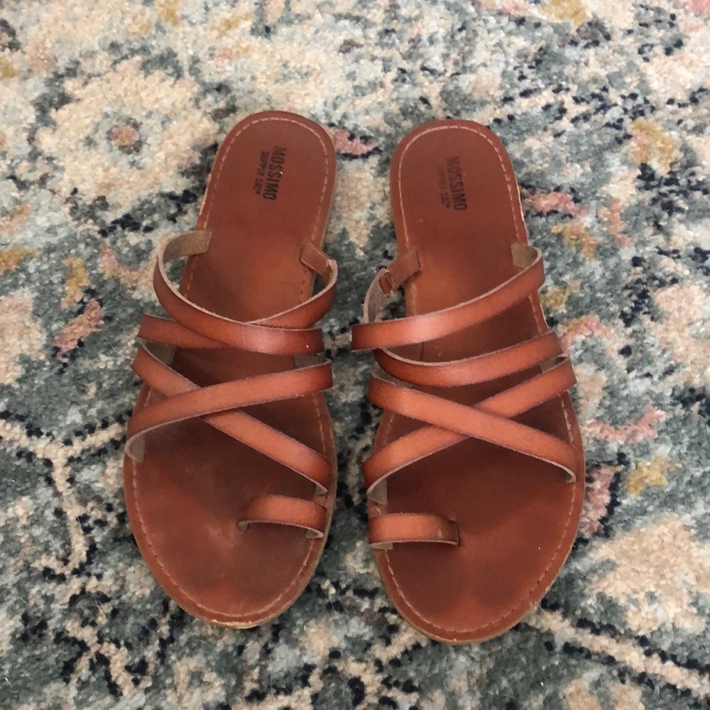 Tan strappy sandals